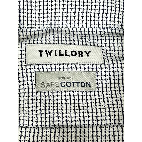 Twillory Dress Shirt Mens Size 16 34/35 Tailored Fit Safe Cotton Non Iron Blue - Picture 6 of 11